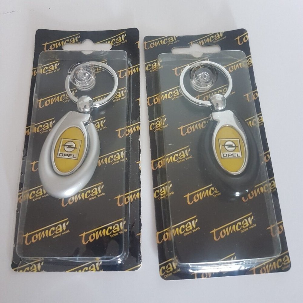 OPEL KeyChain European Car Keyring Black Silver Color Metal Plastic NEW